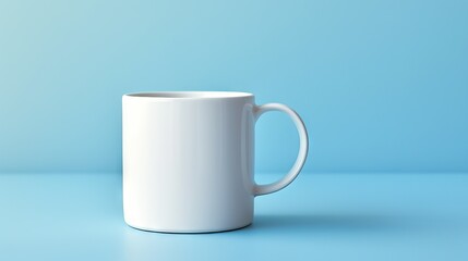 A Single White Mug and Cup with Clean Lines and Minimalist Aesthetic on a Simple Background