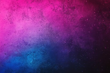 Fototapeta premium Grainy vibrant purple, blue, pink, and black gradient poster background with noisy texture for banner and cover design