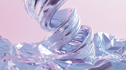 A twisting column of liquid chrome unwinding slowly