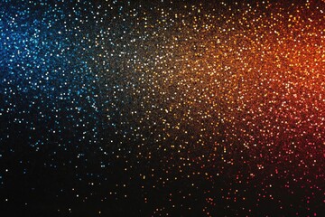 Obraz premium Abstract grainy noise texture with vibrant blue, red, and orange gradient on dark background