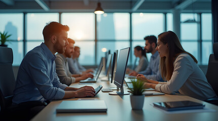 Bright Modern Office Space Team Collaboration and Productivity