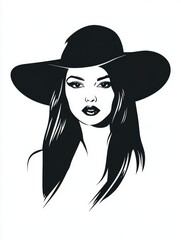 Trendy Hat Portrait Illustration
