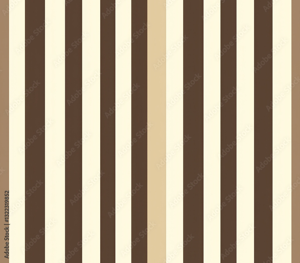 Poster light coffee and soft cream stripes create warm, inviting pattern, seamless pattern style.