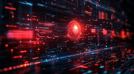 Naklejka premium Cyber attack simulation targeting Europe with red alert warnings and a futuristic digital globe background