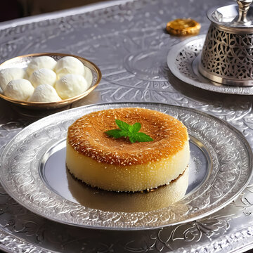 A rich and creamy Turkish Supangle dessert 