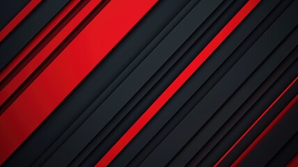 Obraz premium Bold Geometric Stripes in Red and Black Design