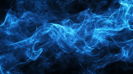 Obraz premium Abstract Blue Ambient Smoke Background with Dancing Waves and Seamless Loop Motion