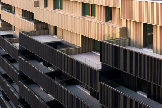 Sustainable modern architecture with vibrant design elements