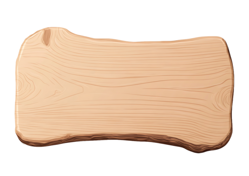 Illustration of a cartoon wooden sign. The sign is light brown with darker brown edging and rounded corners and placed on a black background.