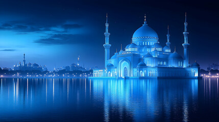 Fototapeta premium Night Mosque on Water