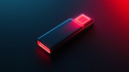 Low poly digital pendrive icon vector design