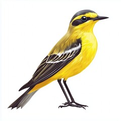 Obraz premium Vector Illustration of a Yellow Wagtail Bird on a Clean White Background