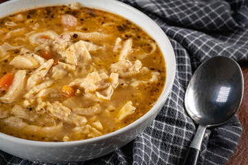 Tripe soup made of beef and vegetables.