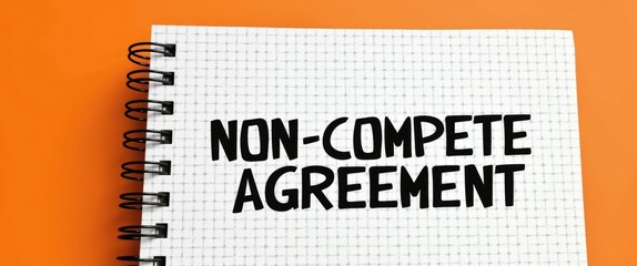 Non-compete Agreement - contract in which an employee commits to refrain from competing with an employer following the end of the employment term, text concept on notepad.