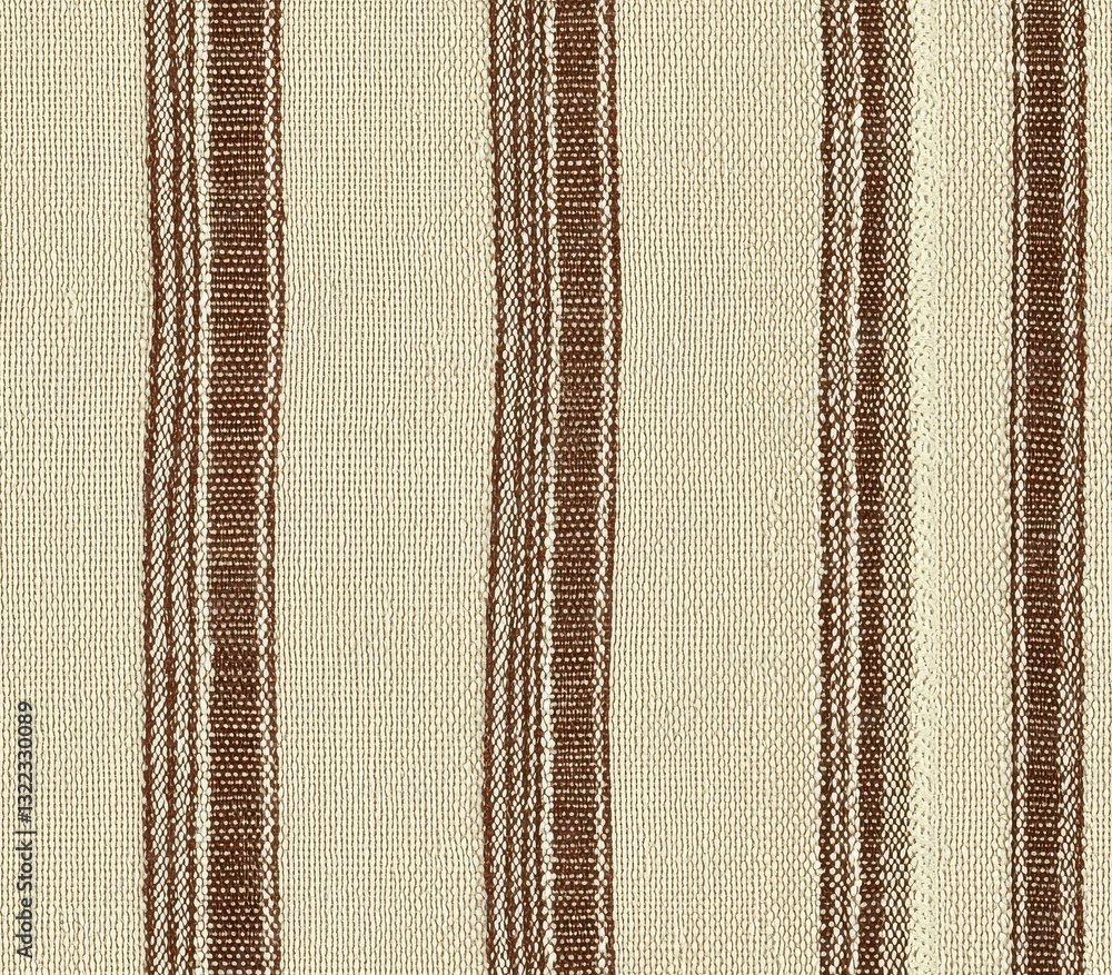 Poster light coffee and soft cream stripes create stylish fabric texture, seamless pattern style.