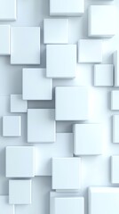 Floating White Cubes Abstract Background Illustration for Clean Minimalist Design