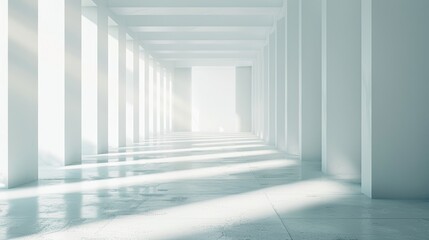 Obraz premium Abstract White Background with Empty Blank Gradient Wallpaper and Blur Effects in 3D Rendering