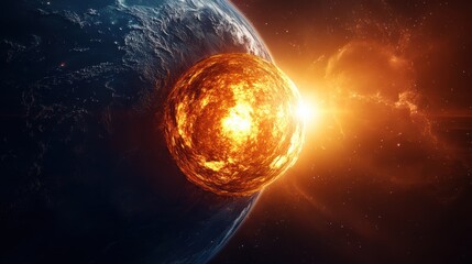 A cross-section reveals Earth core, a swirling maelstrom of molten iron and nickel, a testament to the planet immense inner power.