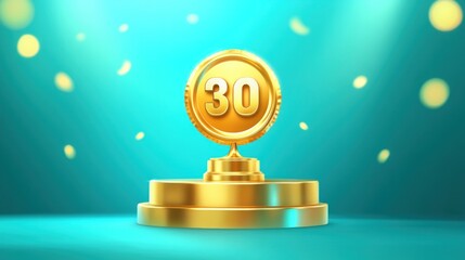 Gold trophy celebrating 30 years of achievement