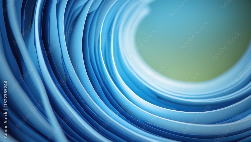 Poster macro image. abstract minimalistic background featuring paper art. waves and paper cuts. a single fr