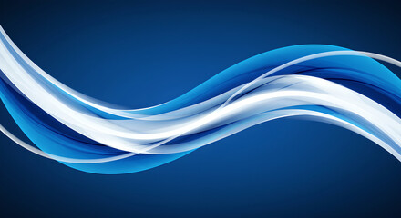 Obraz premium Abstract blue wave flowing art decorative design for presentation background, banner template, modern wallpaper graphic, futuristic element and advertisement