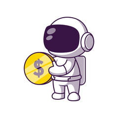 Cute Astronaut  Cartoon Vector Icon Illustration