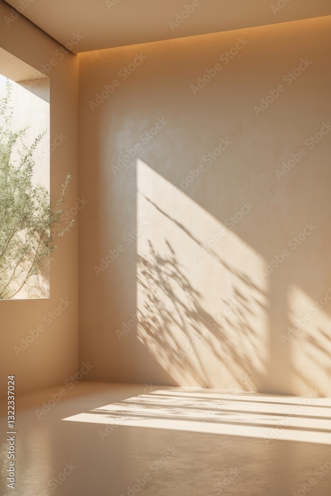 Poster minimalistic abstract soft light beige backdrop for product display featuring gentle and intricate s