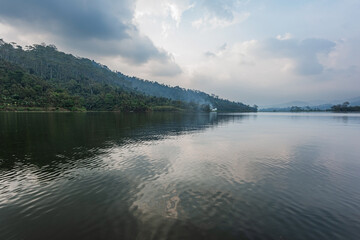Sunset at Selorejo Lake, Banu, Banturejo, Ngantang, Malang Regency, East Java, Indonesia
