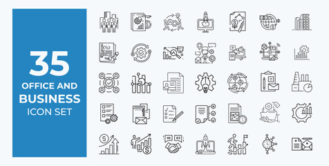 office and business icon set