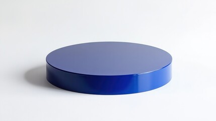 Solid, circular, blue display platform