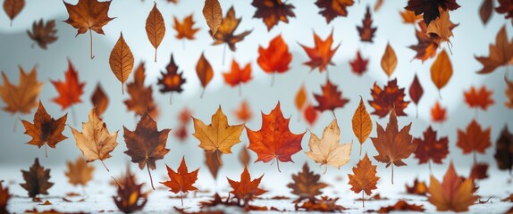 Many dried leaves set apart on a white background.