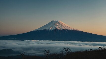 The vibrant colors of autumn leaves creating a picturesque scene with mount fuji rising in the background