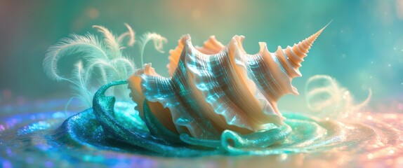 Noble Pen Shell (Pinna nobilis) is a beautiful marine shell.