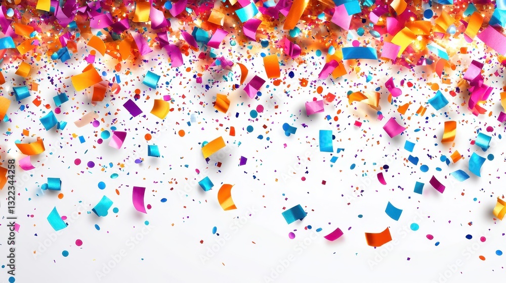 Poster Vibrant colorful bokeh lights create a dreamy atmosphere in a mystical setting