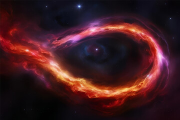 Cosmic Eye: An abstract and visually striking representation of a celestial object, possibly a nebula or galaxy, evoking mystery and wonder.