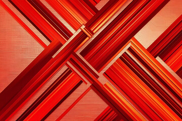 Abstract Lines: Dynamic abstract composition of overlapping lines in shades of red and orange, creating a sense of depth and movement, ideal for modern design projects.