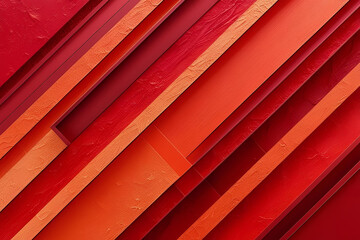 Abstract Geometry in Red: A modern composition of diagonal lines and planes in shades of red, orange, and crimson creates a striking visual impact.