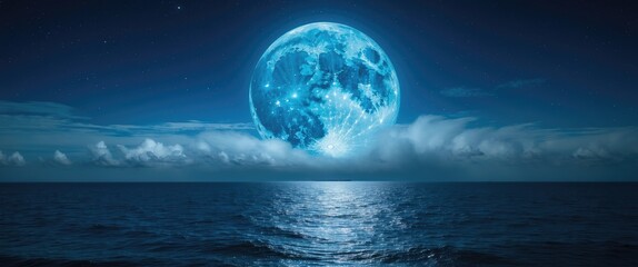 Night sky featuring the moon amidst the clouds