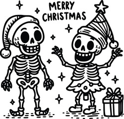 Funny Skeleton Christmas SVG – Spooky & Festive Holiday Design