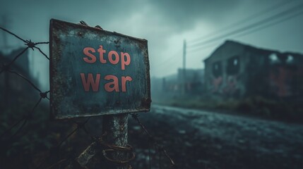 Stop War text, sign poster. No war, only peace concept.