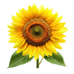 Obraz premium Bright and vibrant sunflower isolated on Transparent background showcasing natural beauty and detail, sunflower isolated on PNG background