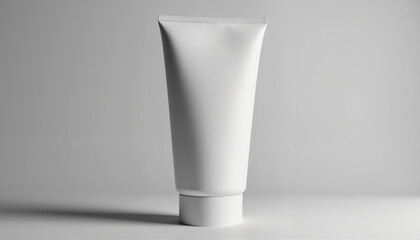 White cosmetic Tube Mockup   on minimalistic background