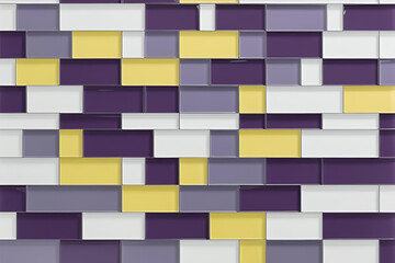 Geometric Symphony: A modern architectural display of colorful, rectangular tiles creating a visually captivating and patterned surface, evoking a sense of artistic design.