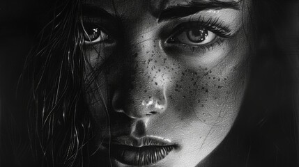 Beautiful Black and White Pencil Sketch Artwork with Clean Lines and Intricate Details