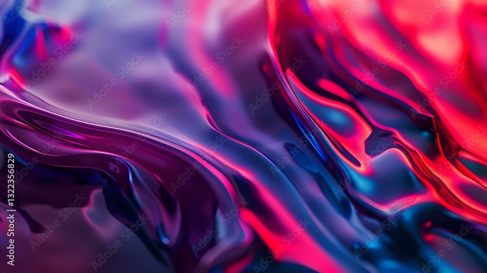 Poster vibrant liquid abstract background with flowing red, purple and blue colors creating dynamic swirlin