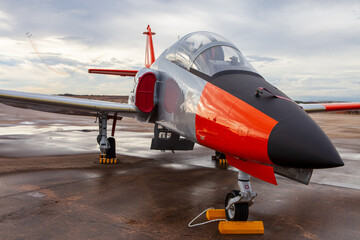 Military jet on display at Torrejon Air Base in Spain