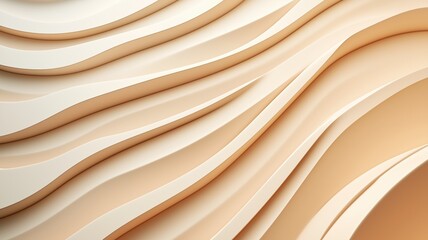 Flowing Layers of Soft Beige Curves in Design