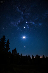 Naklejka premium Night sky with stars background