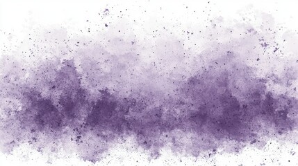 Purple watercolor splash with splatters and gradient on white background