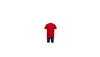 Red men's classic t-shirt front and back. White tone